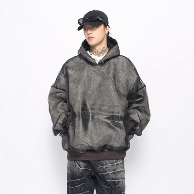 【Mz】Double layered design wide bra silhouette hoodie  MZ0050