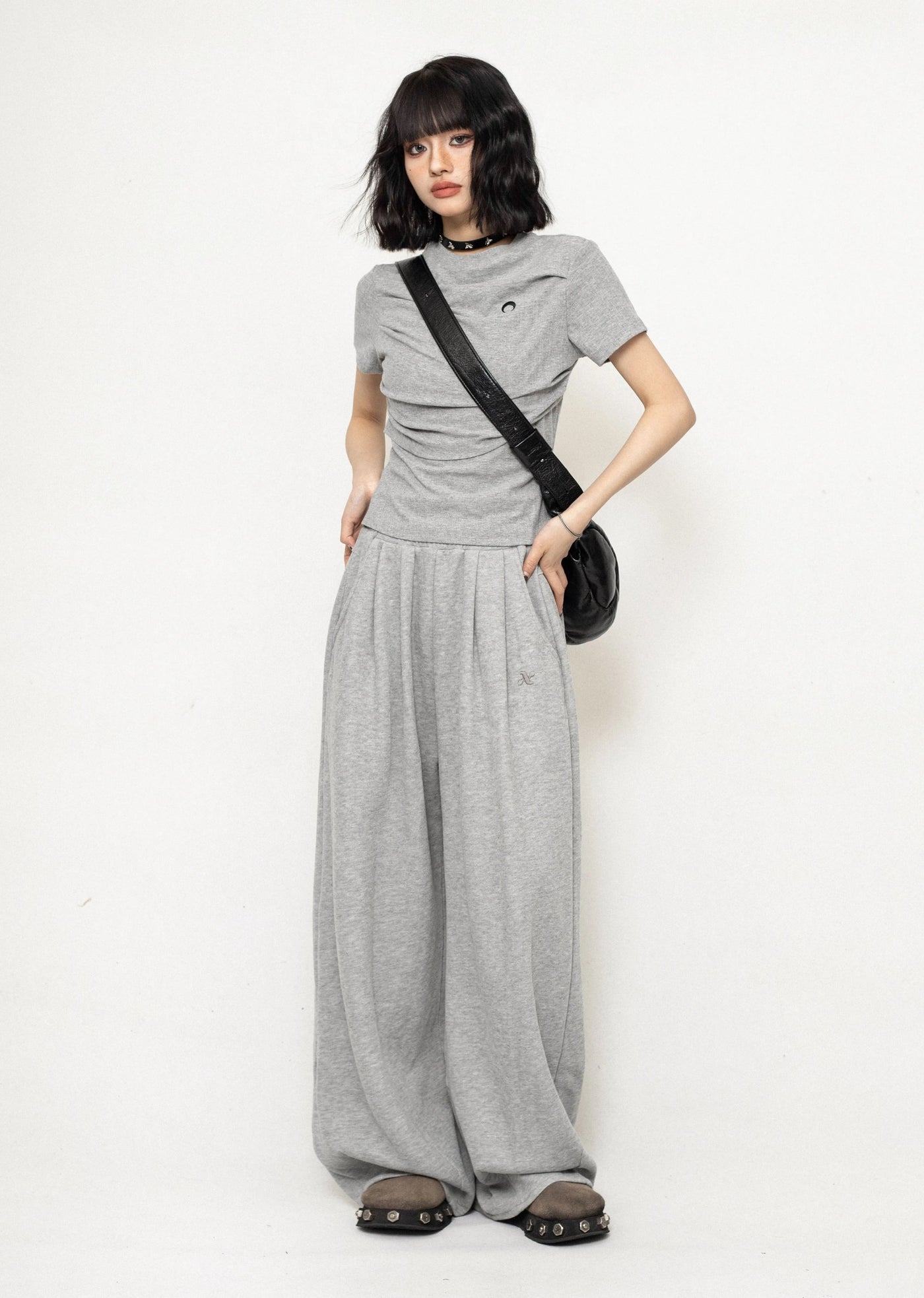 【ZERO STORE】Wide silhouette loose style simple sweatpants  ZS0026