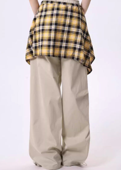 【Rayohopp】Waist check design sweat style wide pants  RH0130