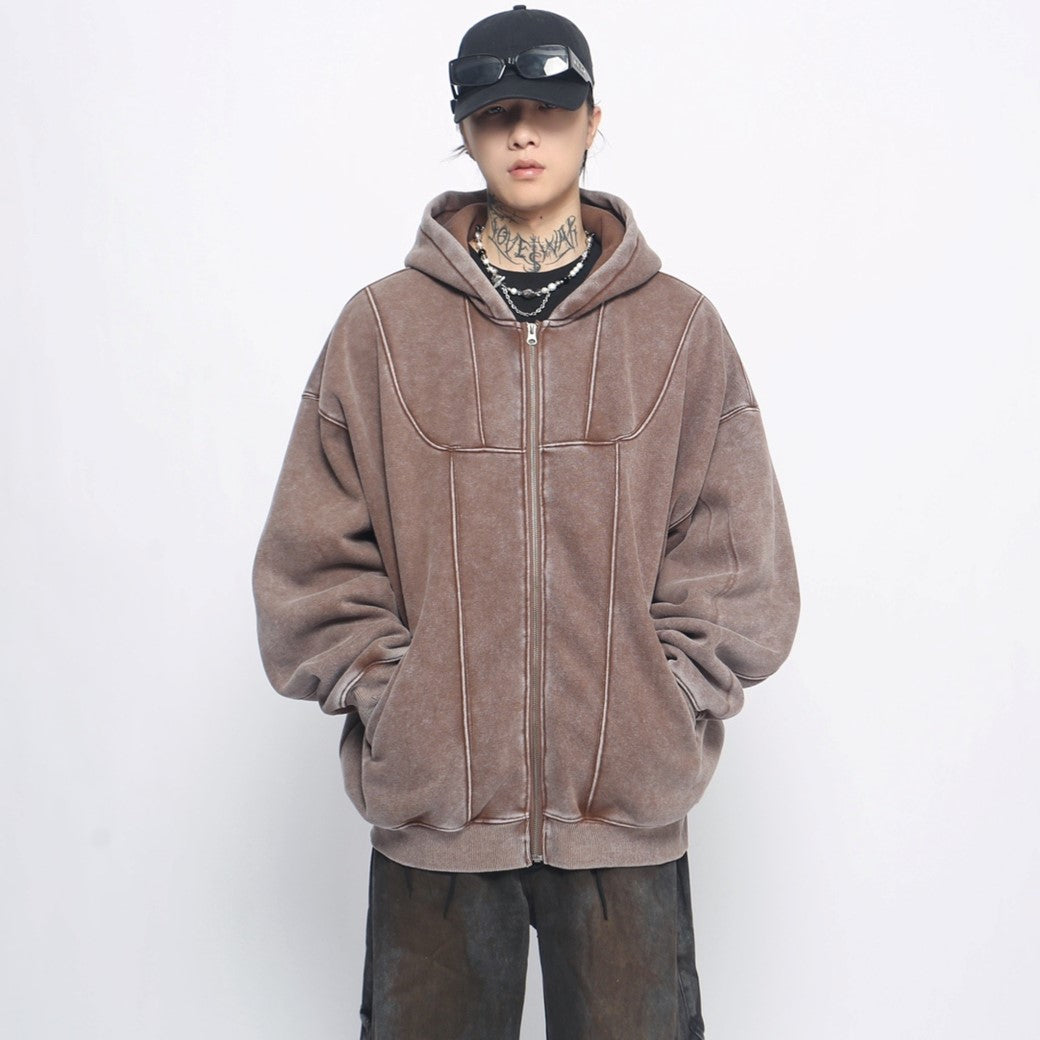 【Mz】Basic dull color balance design full zip hoodie  MZ0045