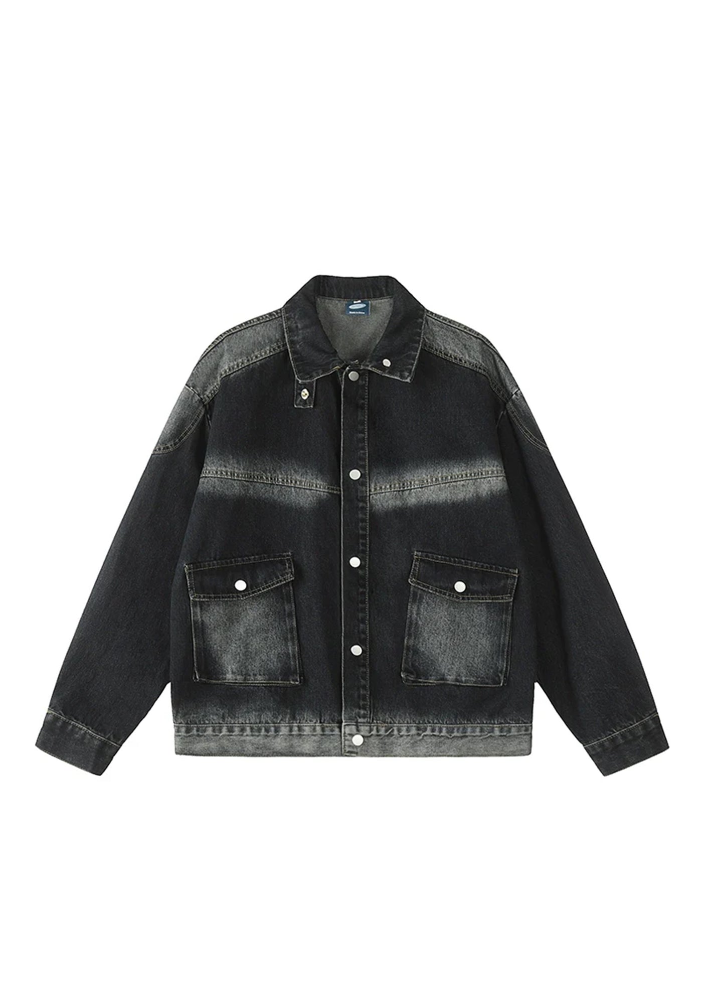 【CEDY】Random wash basic style black denim jacket  CD0053