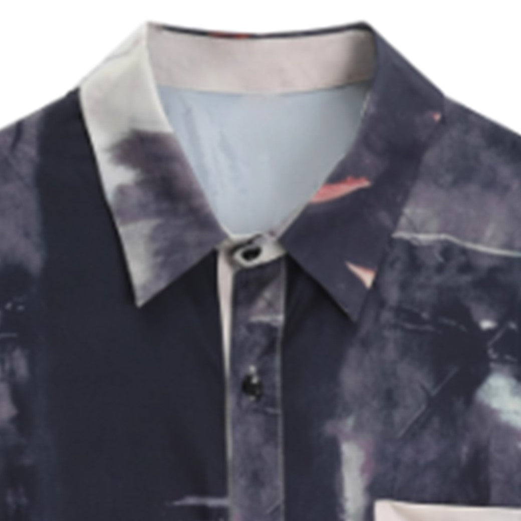 【ANNX】Dull color art trick design long sleeve shirt  AN0013