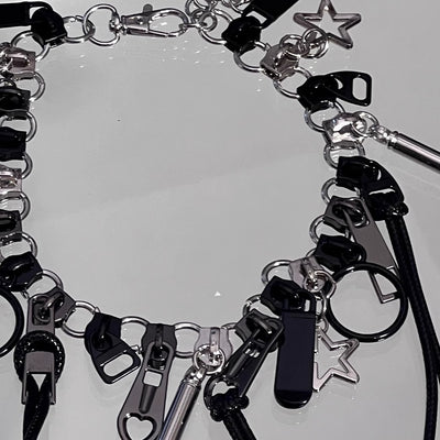 【CHEALIMPID】Multi-gimmick countless design impact silhouette necklace  CL0020