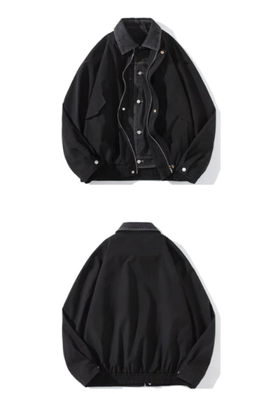 【NOONOZ】Double fabric gimmick silhouette design jacket  NN0004