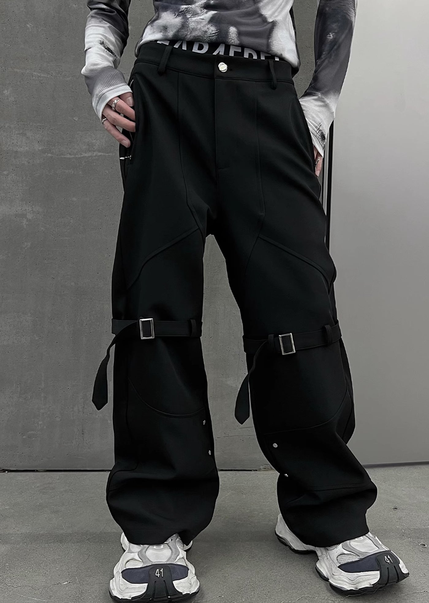 【SOULWORKER】High belt gimmick design wide silhouette overpants  SW0020