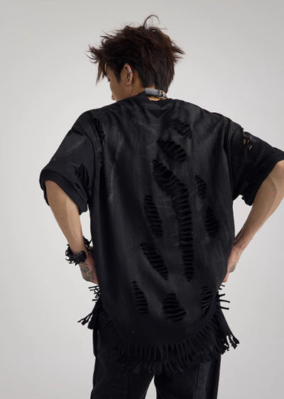 【FLYERRER】Random wash pattern design normalized short sleeve T-shirt  FE0003