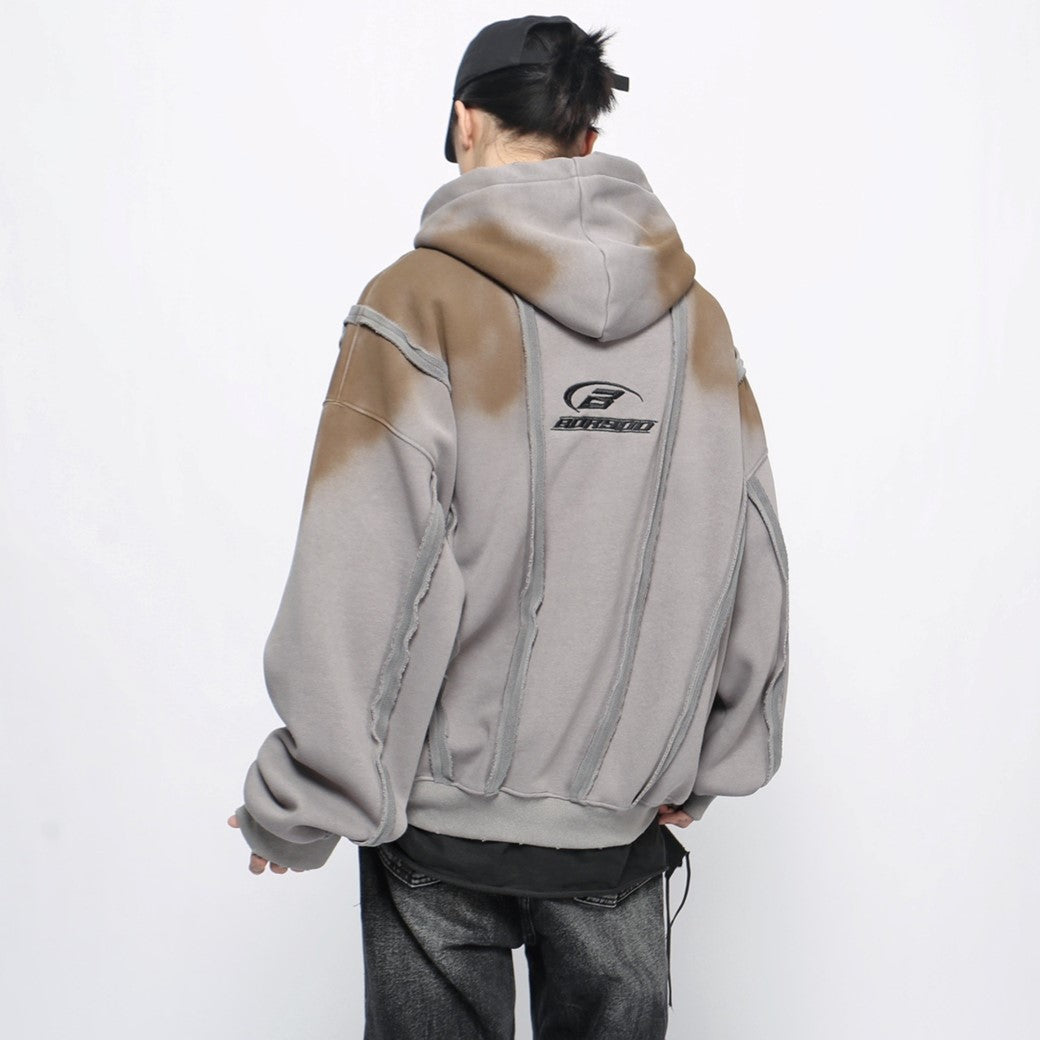 【Mz】Lovely design washed full zip hoodie  MZ0048