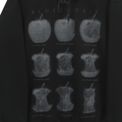 【ANNX】Grey countless apple illustration design front basic hoodie  AN0022