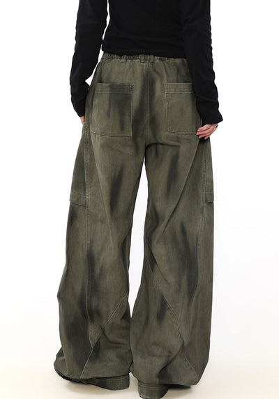 【MR nearly】Dull vintage random wash style wide pants  MR0144