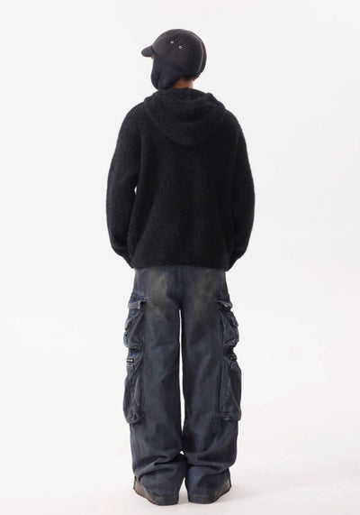 【BTSG】Dull blue wash design cargo denim pants  BS0047