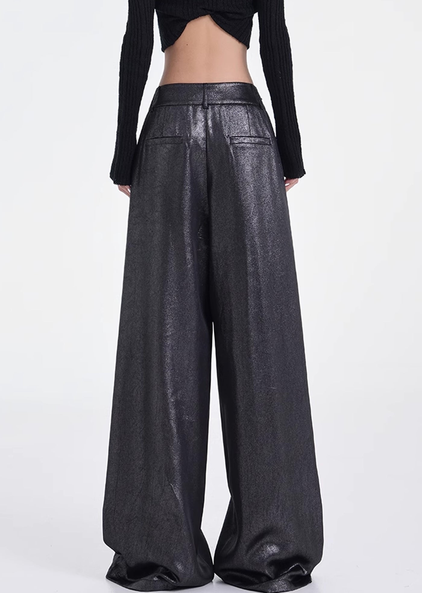 【Ken studio】Special glossy design regular over-wide pants  KS0017