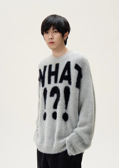 【9/9新作】Mysterious and mysterious front initial design pop color knit sweater  HL3086