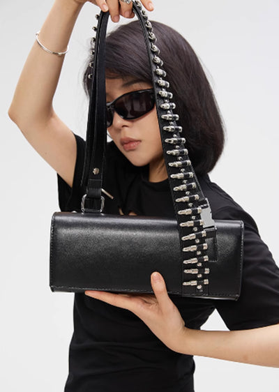 【Antiphase】Barrett Design Black Anclode Leather Shoulder Bag  AP0002