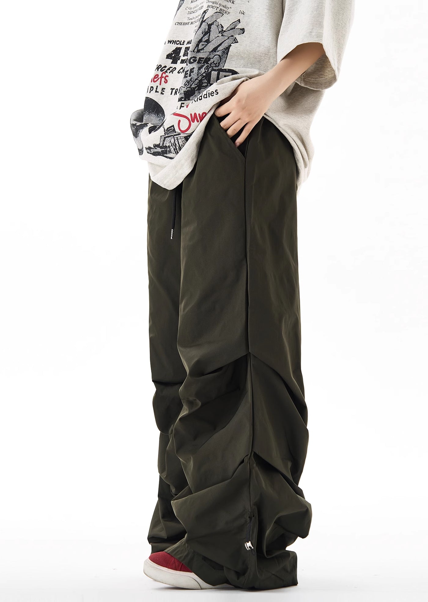 [H GANG X] Loose silhouette tucked-in style wide pants HX0045