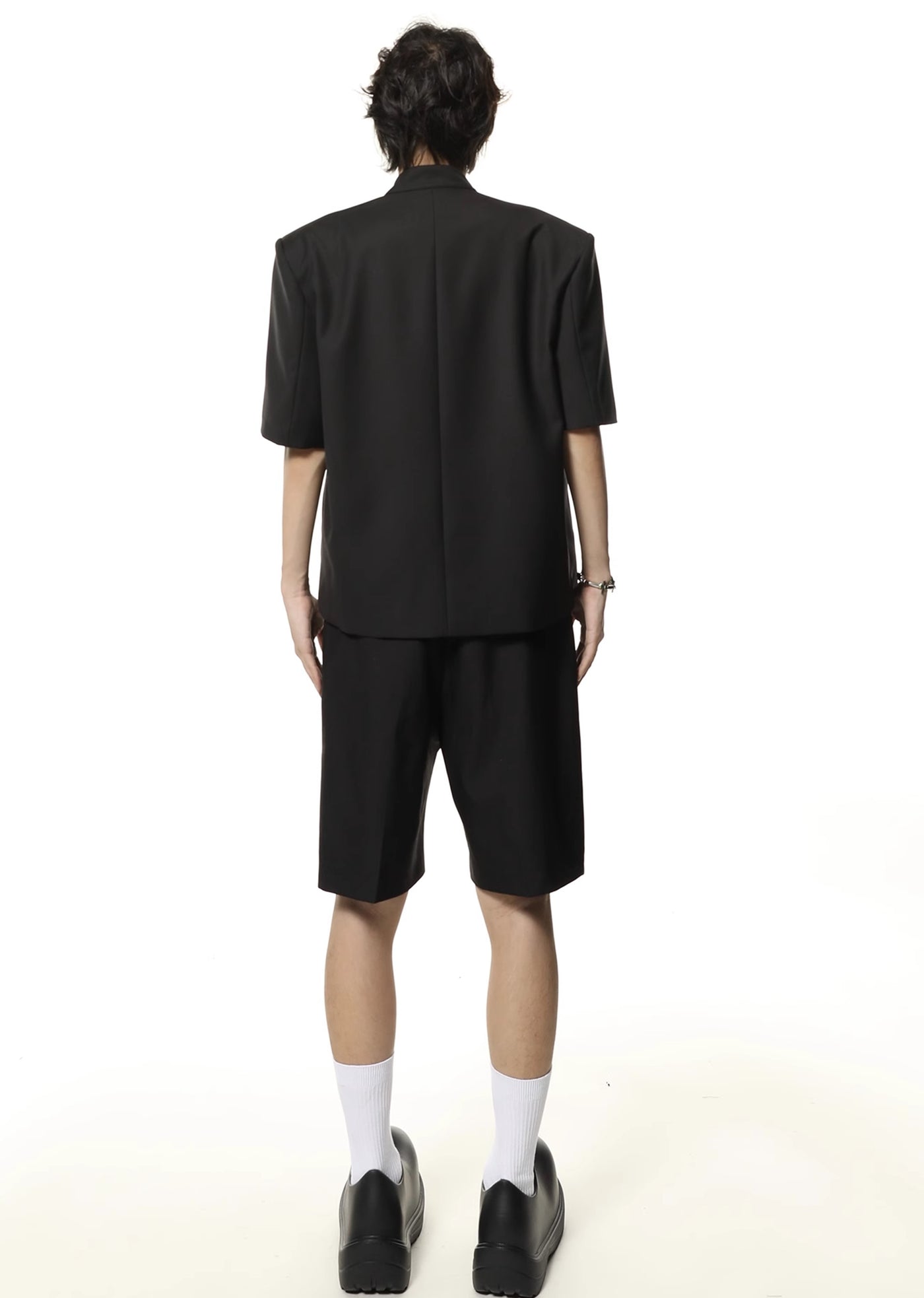【Future Boy】Silver patchwork simple design mode short sleeve shirt  FB0008