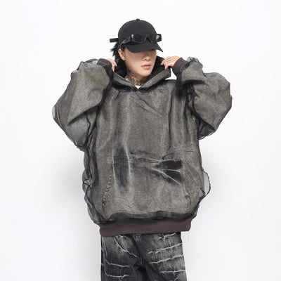 【Mz】Double layered design wide bra silhouette hoodie  MZ0050