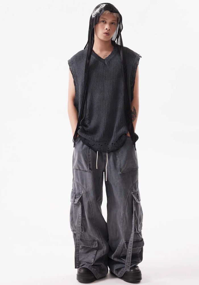 【BTSG】Basic stitch design dull color denim pants  BS0030