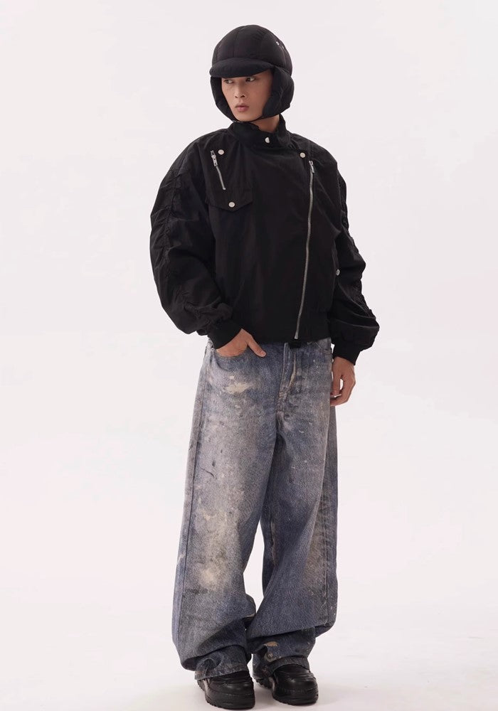 【BTSG】Pale vintage blue wide style denim pants  BS0036