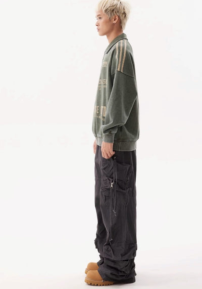 【BTSG】Slim silhouette side suspender silhouette cargo pants  BS0046