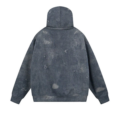 【NIHAOHAO】Vintage dull base color front initial hoodie  NH0200