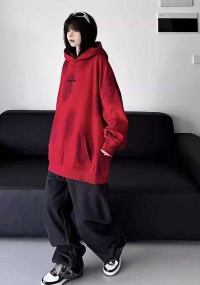 【W3】Random wash color simple balance design hoodie  WO0072