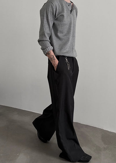 【Very Fewest】Wide loose silhouette simple design slacks  VF0030