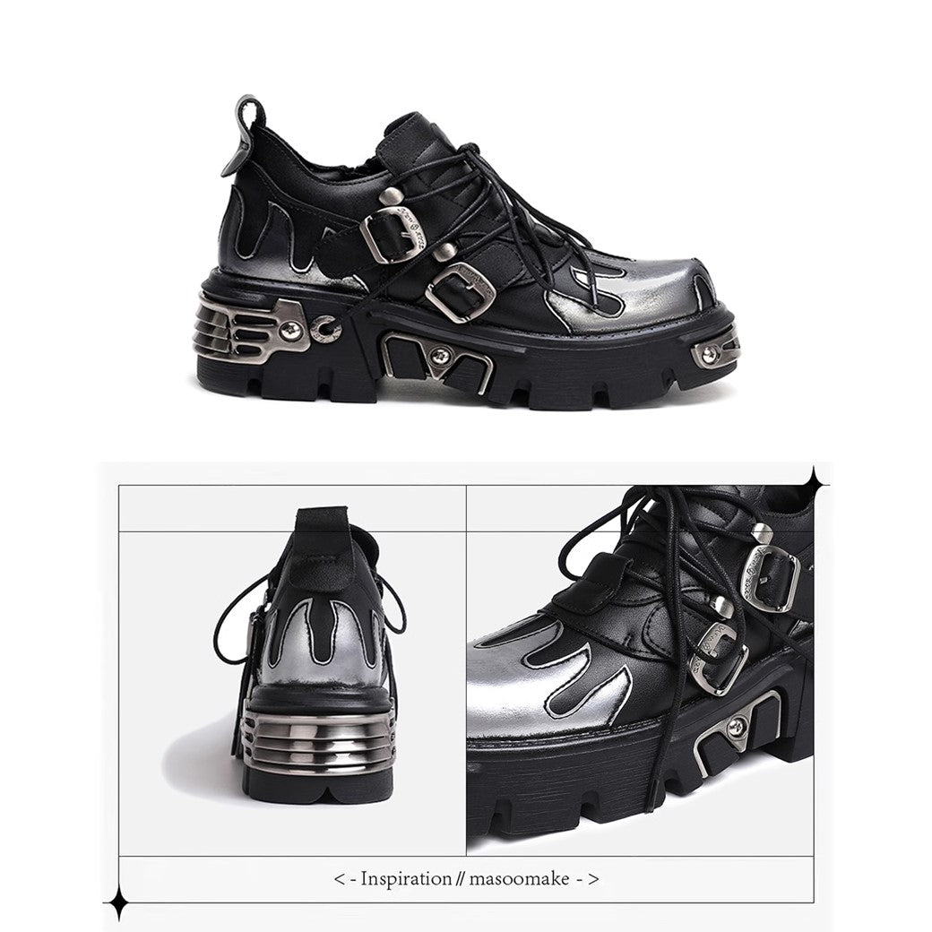 【9/9新作】Double Best Silver Attachment Platform Silver Sneaker Boots  HL3082