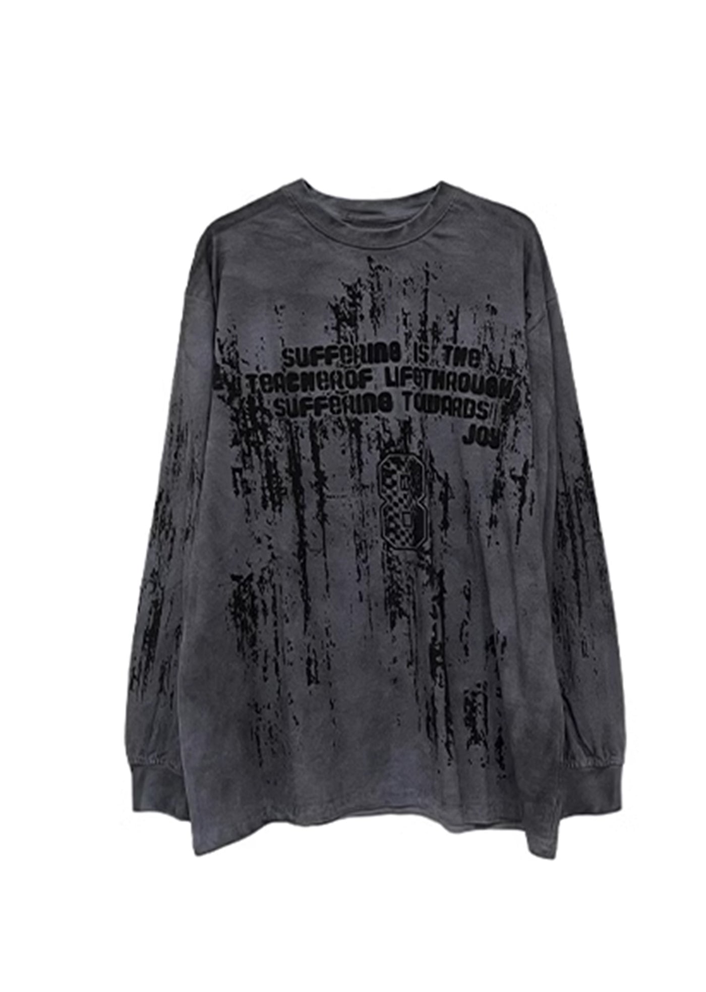 【9/9新作】Dull random wash front design long sleeve T-shirt  HL3087