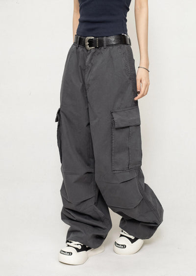 [ZERO STORE] Wide tuck silhouette dull color pants ZS0029