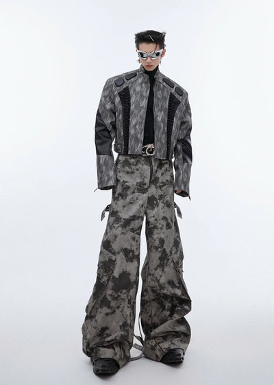 【Culture E】Random camouflage silhouette design wide pants  CE0151