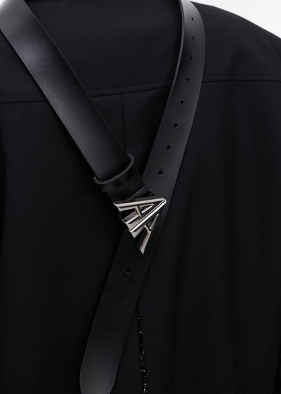 【Culture E】Triangle logo design silver color belt  CE0143