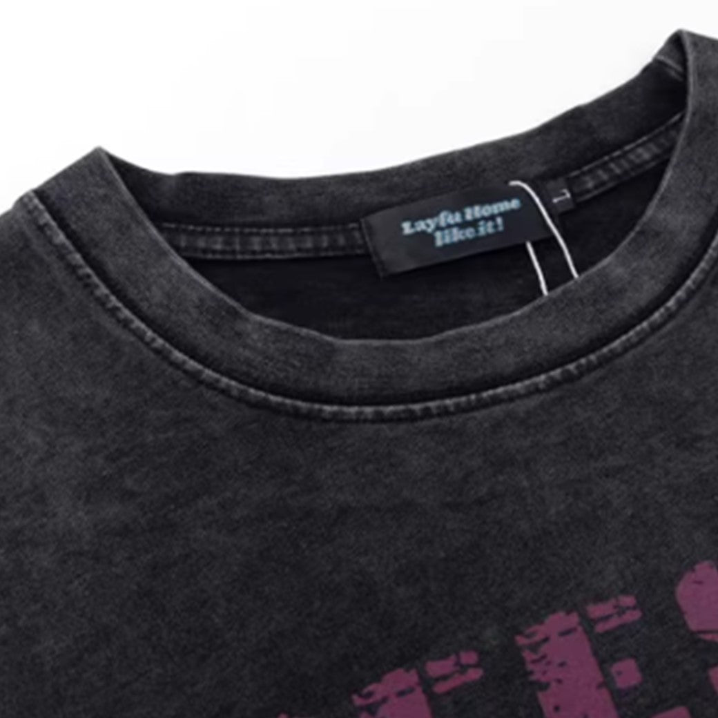 【VEG Dream】Grunge front illustration design base street short sleeve T-shirt  VD0231