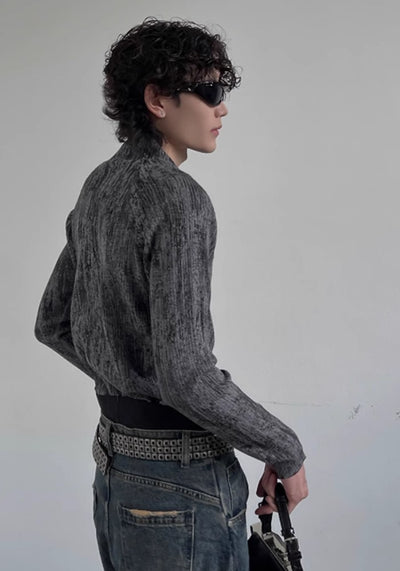 【SOULWORKER】Base random color design high neck silhouette long sleeve T-shirt  SW0039