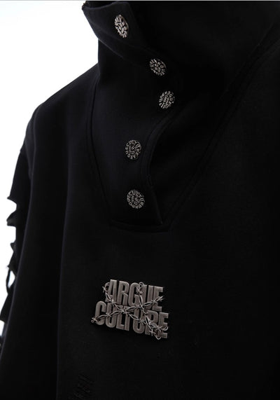 【Culture E】Mid-distressed wide silhouette sweatshirt set up  CE0156