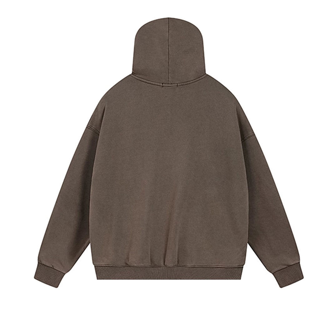 【NIHAOHAO】Front initial wash oversized silhouette hoodie  NH0201