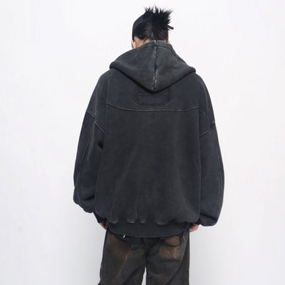 【Mz】Basic dull color balance design full zip hoodie  MZ0045