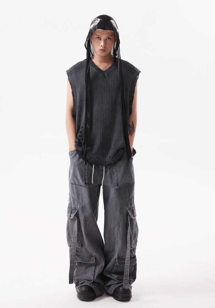 【BTSG】Basic stitch design dull color denim pants  BS0040