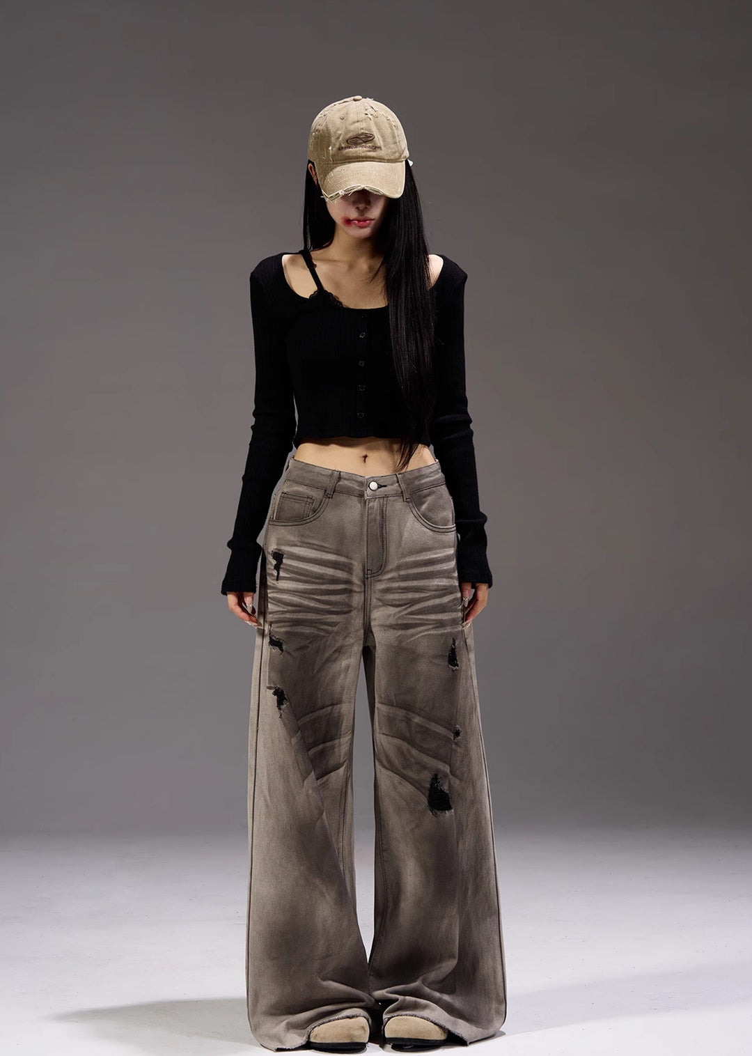 パンツ XTONZ XP188 Max Double Knee Washed Denim Pants GRAY xp188GR JM7144_BLK_S_2_600x600.jpg?v=