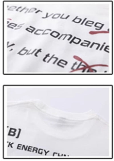 【76street】Front Multiple Initial Design Heartbreak Short Sleeve T-Shirt  ST0010