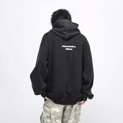 【Mz】Dull initial pinky design grunge hoodie  MZ0036