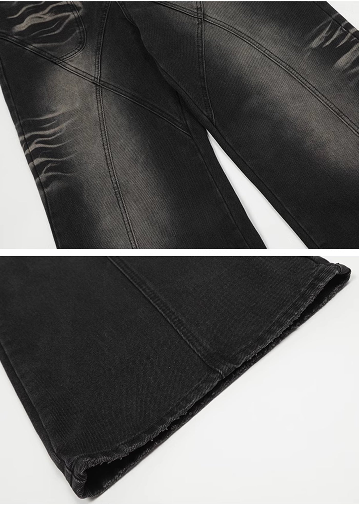 【VINMUK】Basic style dull black wide denim pants  VM0014