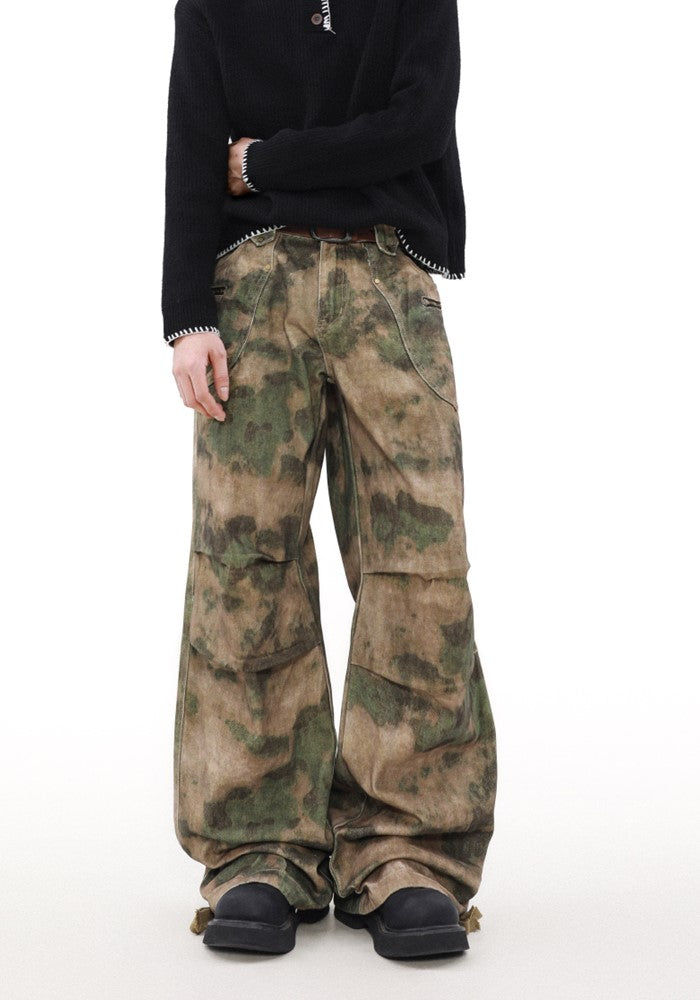 【MR nearly】Dark forest style camouflage design tuck-over pants  MR0140