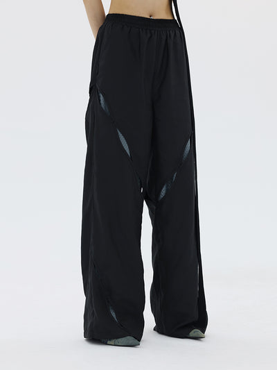 [FUZZYKON] Loose straight windbreaker lightweight casual pants FK0014