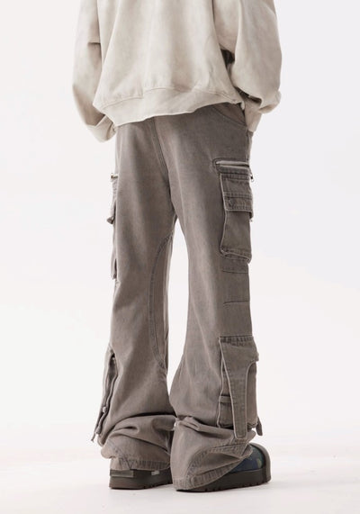 【BTSG】Side gimmick pocket design vintage style street denim cargo pants  BS0052