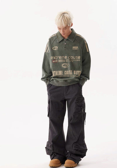 【BTSG】Slim silhouette side suspender silhouette cargo pants  BS0046