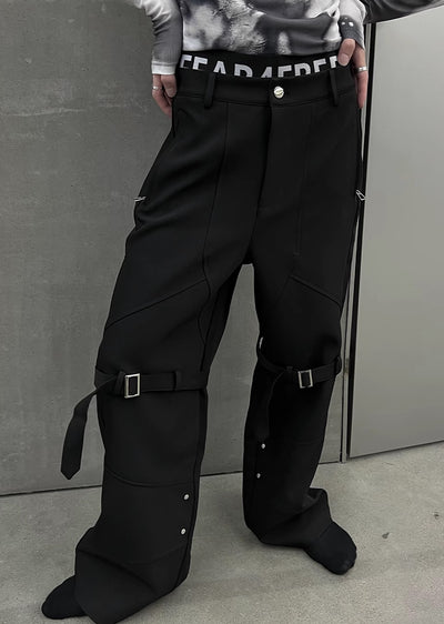 【SOULWORKER】High belt gimmick design wide silhouette overpants  SW0020