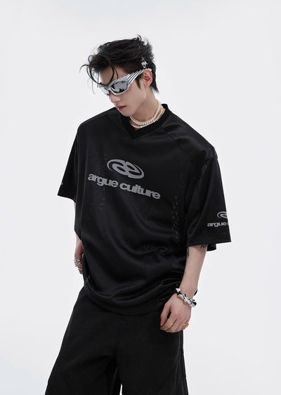 【Culture E】Initial logo type simple dark design short sleeve T-shirt  CE0148