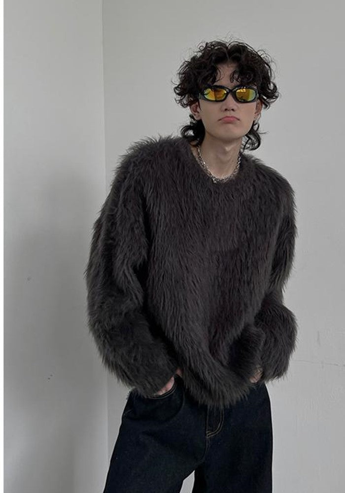 【SOULWORKER】Soft textured design mohair style over knit sweater  SW0036