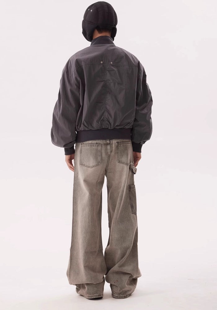 【BTSG】Dull vintage grey color stitch line denim pants  BS0024