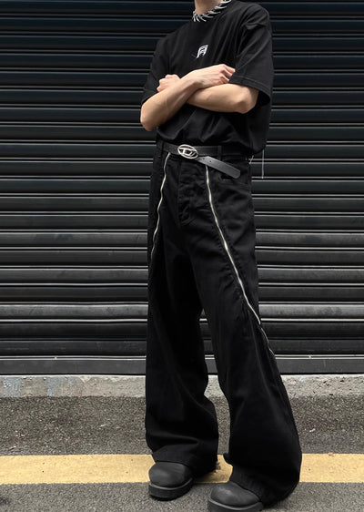 【MAXDSTR】Gimmick full zip blackie design slacks pants  MD0151